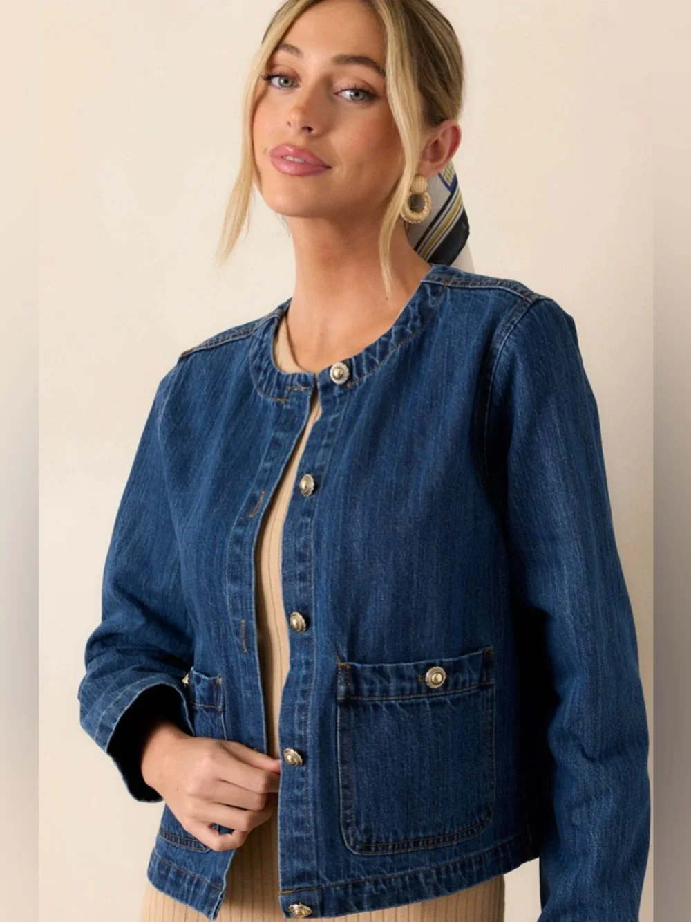 entro Dark Blue Denim Jacket - Picture 2 of 6